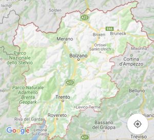 Map detaıled North Italy Trentino Alto Adige Kuzel İtalya